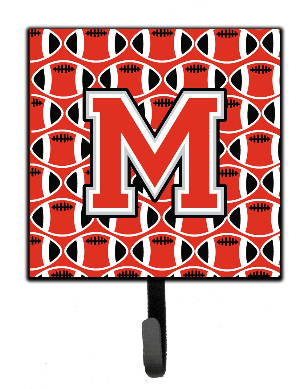 Letter M Football Scarlet and Grey Leash or Key Holder CJ1067-MSH4 by Caroline's Treasures