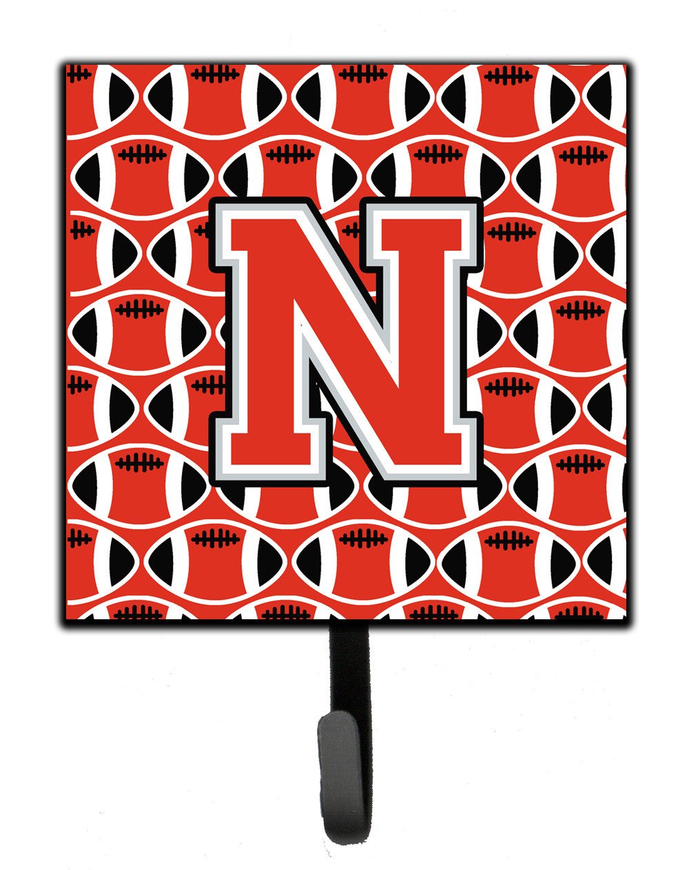 Letter N Football Scarlet and Grey Leash or Key Holder CJ1067-NSH4 by Caroline's Treasures