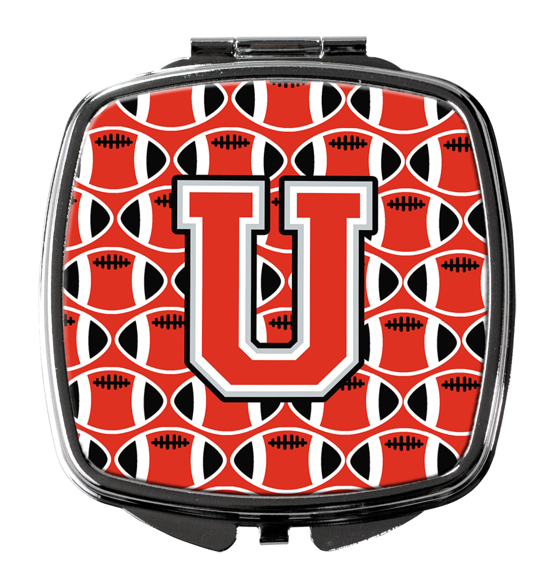 Letter U Football Scarlet and Grey Compact Mirror CJ1067-USCM  the-store.com.