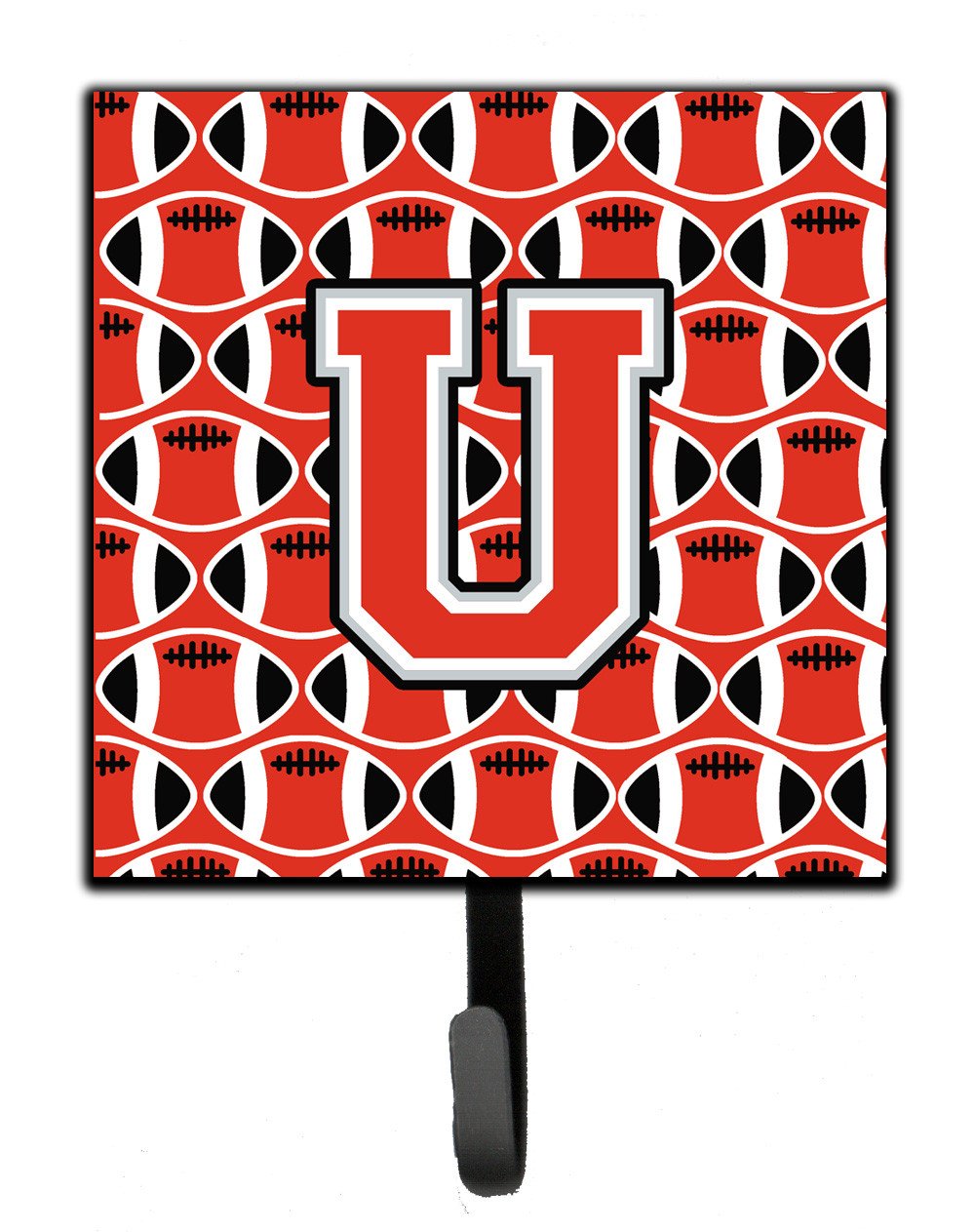 Letter U Football Scarlet and Grey Leash or Key Holder CJ1067-USH4 by Caroline's Treasures