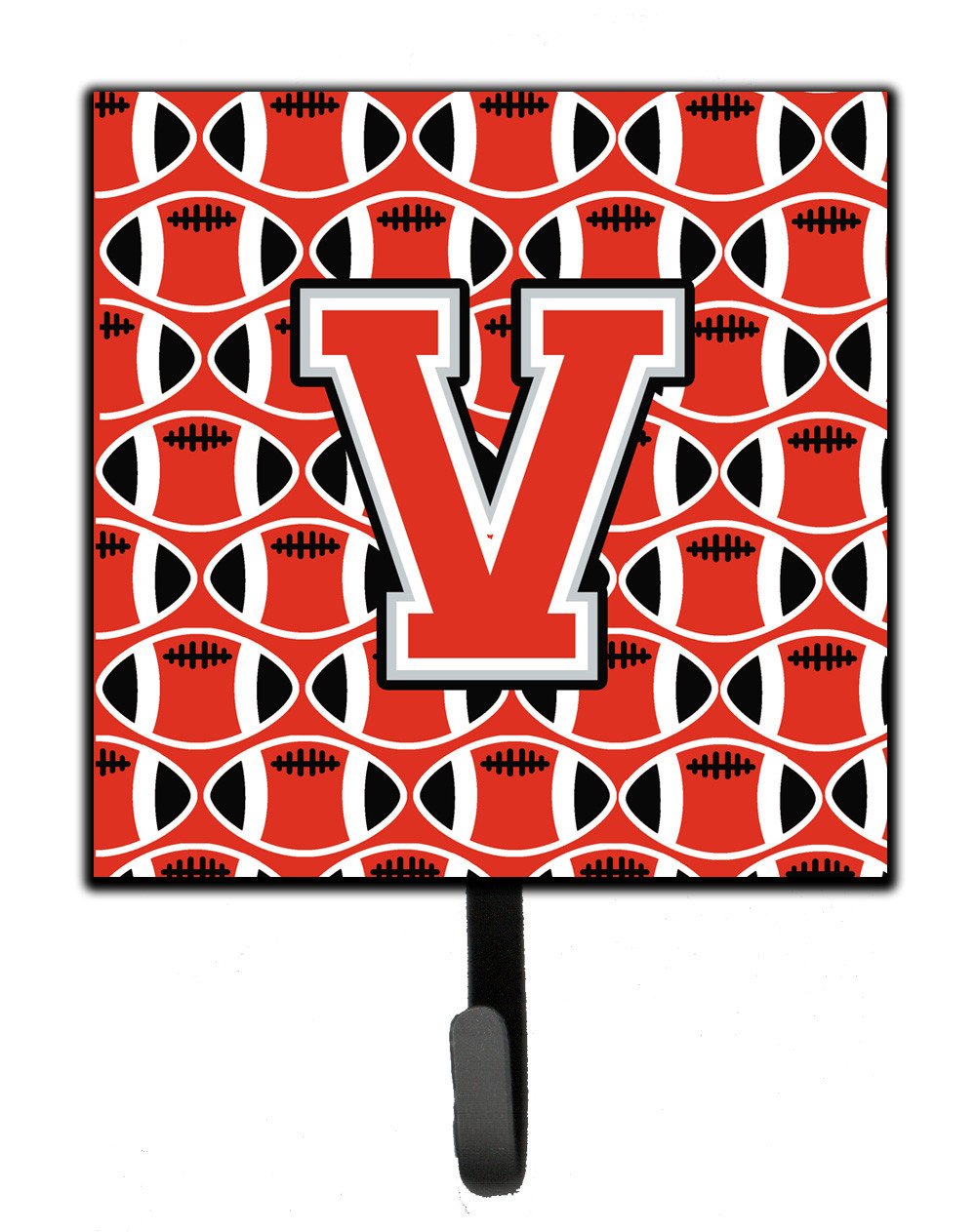 Letter V Football Scarlet and Grey Leash or Key Holder CJ1067-VSH4 by Caroline's Treasures