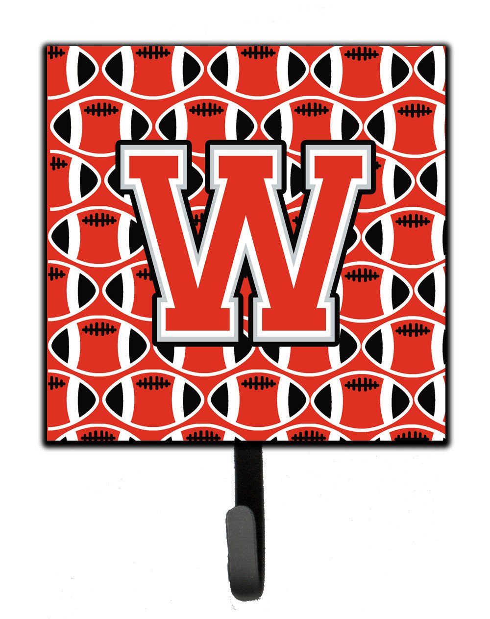 Letter W Football Scarlet and Grey Leash or Key Holder CJ1067-WSH4 by Caroline&#39;s Treasures