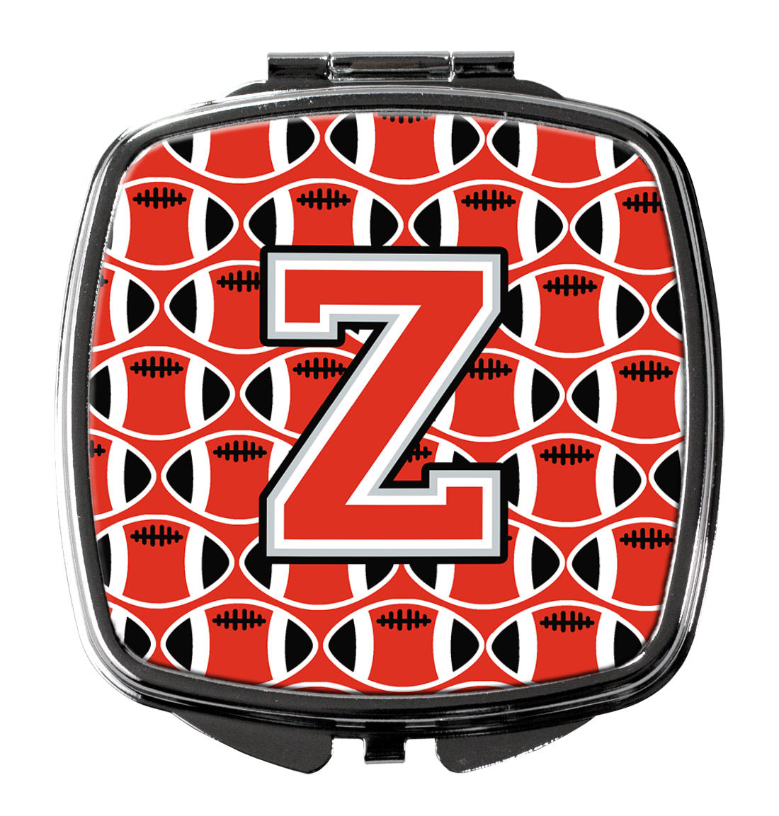 Letter Z Football Scarlet and Grey Compact Mirror CJ1067-ZSCM  the-store.com.