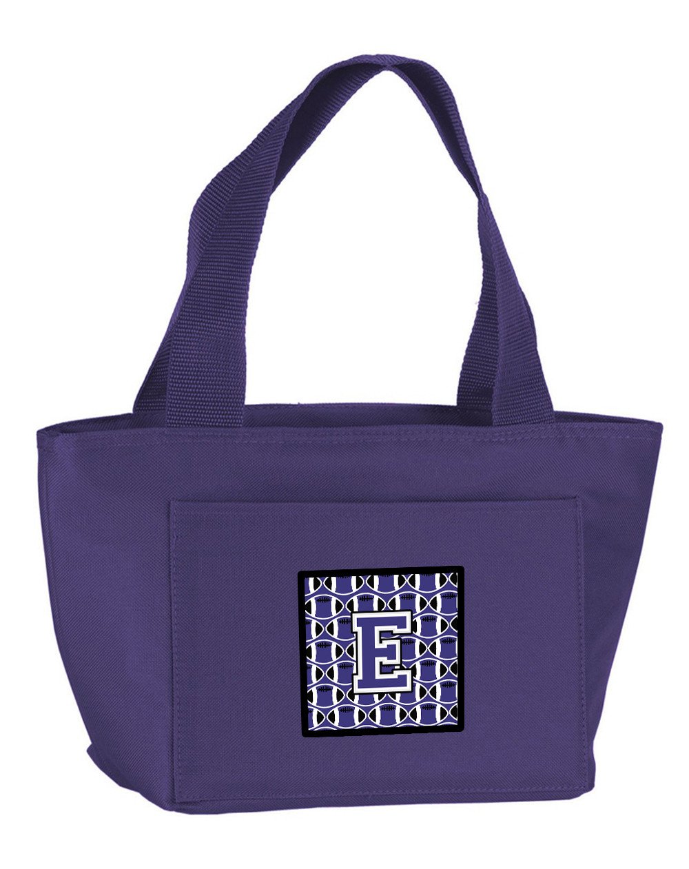 Letter E Football Purple and White Lunch Bag CJ1068-EPR-8808 by Caroline's Treasures