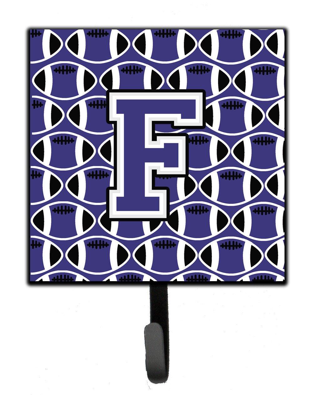 Letter F Football Purple and White Leash or Key Holder CJ1068-FSH4 by Caroline&#39;s Treasures