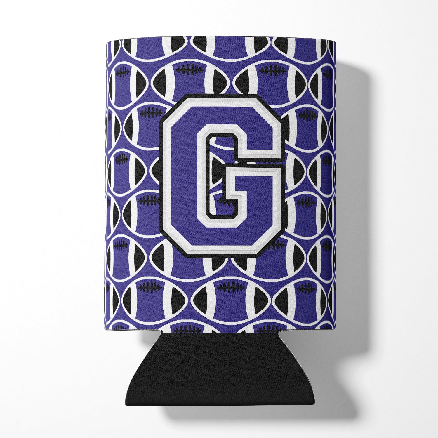 Letter G Football Purple and White Can or Bottle Hugger CJ1068-GCC.