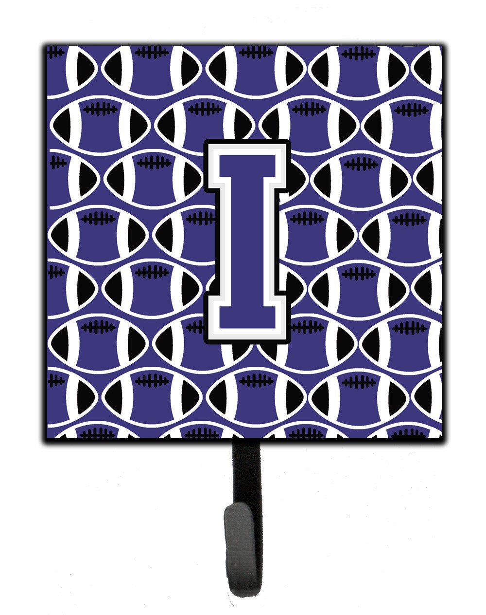 Letter I Football Purple and White Leash or Key Holder CJ1068-ISH4 by Caroline&#39;s Treasures