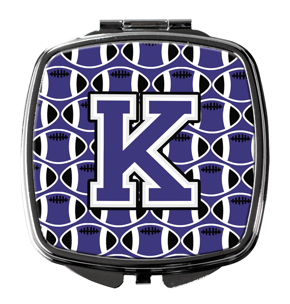 Letter K Football Purple and White Compact Mirror CJ1068-KSCM  the-store.com.