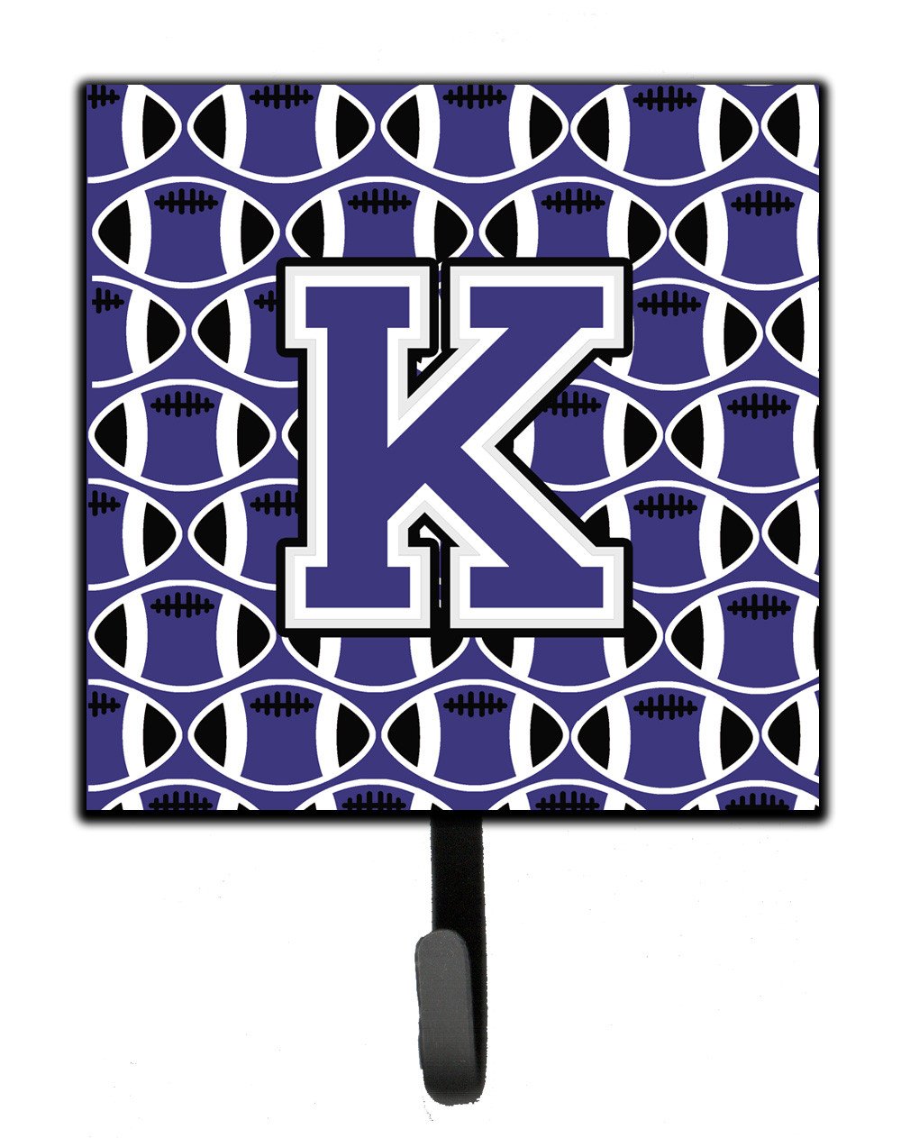 Letter K Football Purple and White Leash or Key Holder CJ1068-KSH4 by Caroline's Treasures