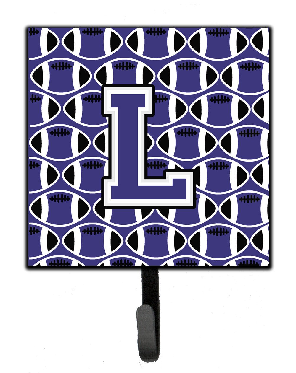 Letter L Football Purple and White Leash or Key Holder CJ1068-LSH4 by Caroline's Treasures