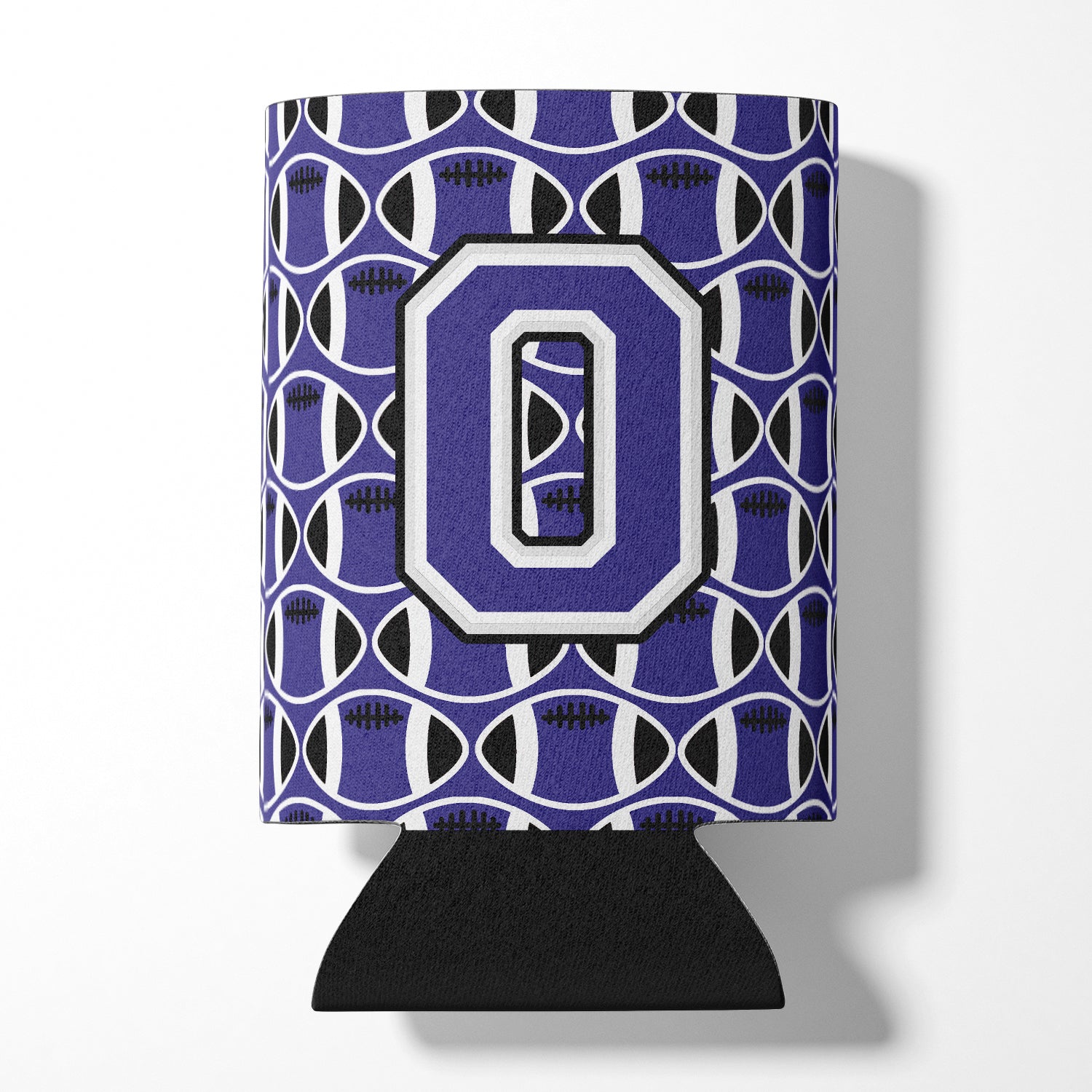 Letter O Football Purple and White Can or Bottle Hugger CJ1068-OCC.