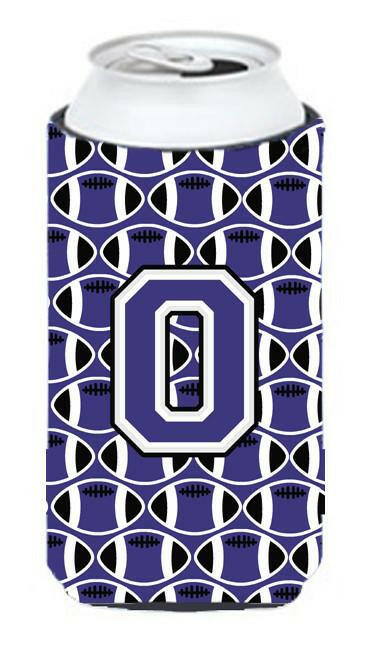 Letter O Football Purple and White Tall Boy Beverage Insulator Hugger CJ1068-OTBC by Caroline&#39;s Treasures