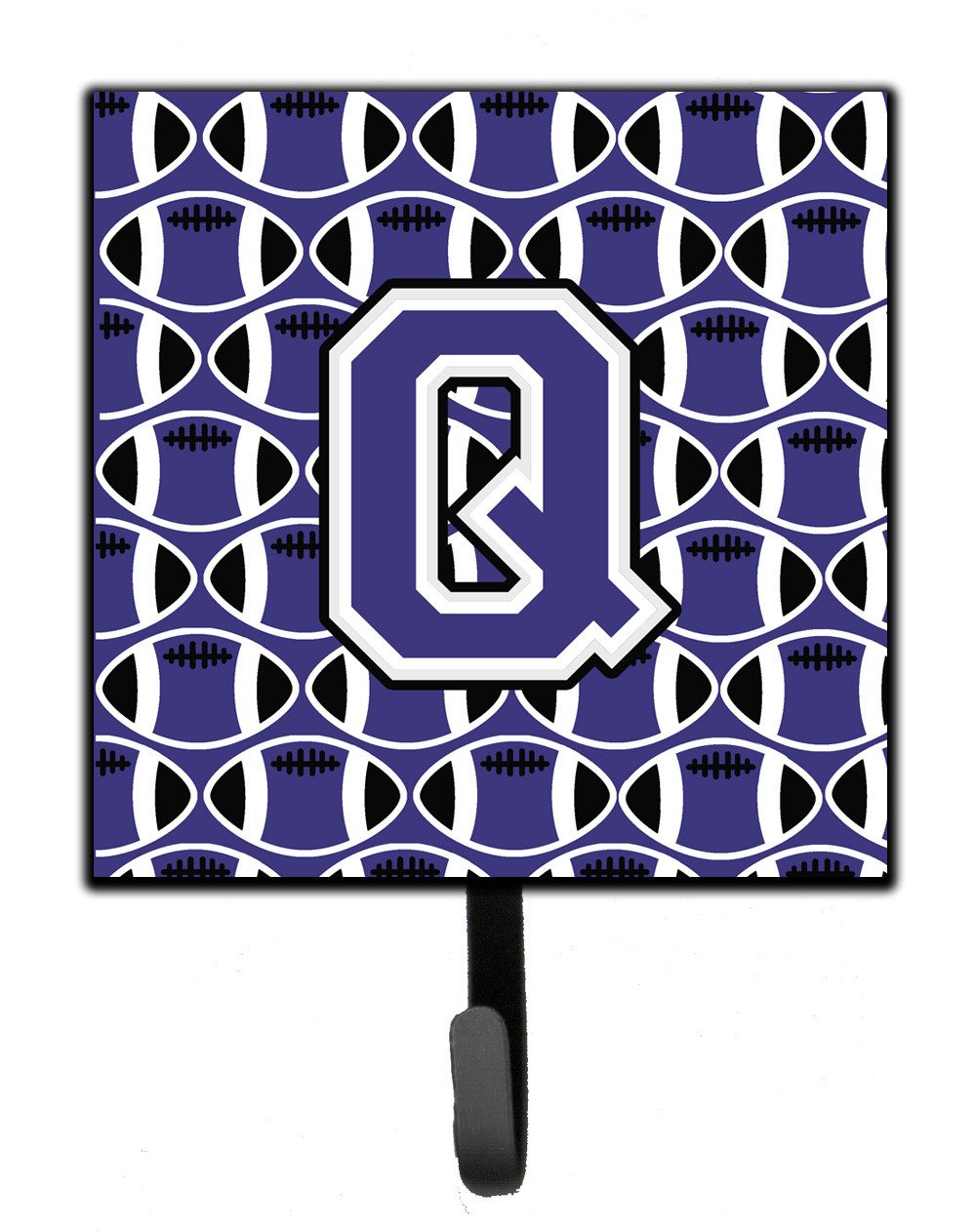 Letter Q Football Purple and White Leash or Key Holder CJ1068-QSH4 by Caroline's Treasures