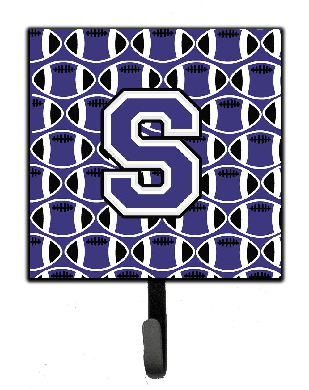 Letter S Football Purple and White Leash or Key Holder CJ1068-SSH4 by Caroline's Treasures