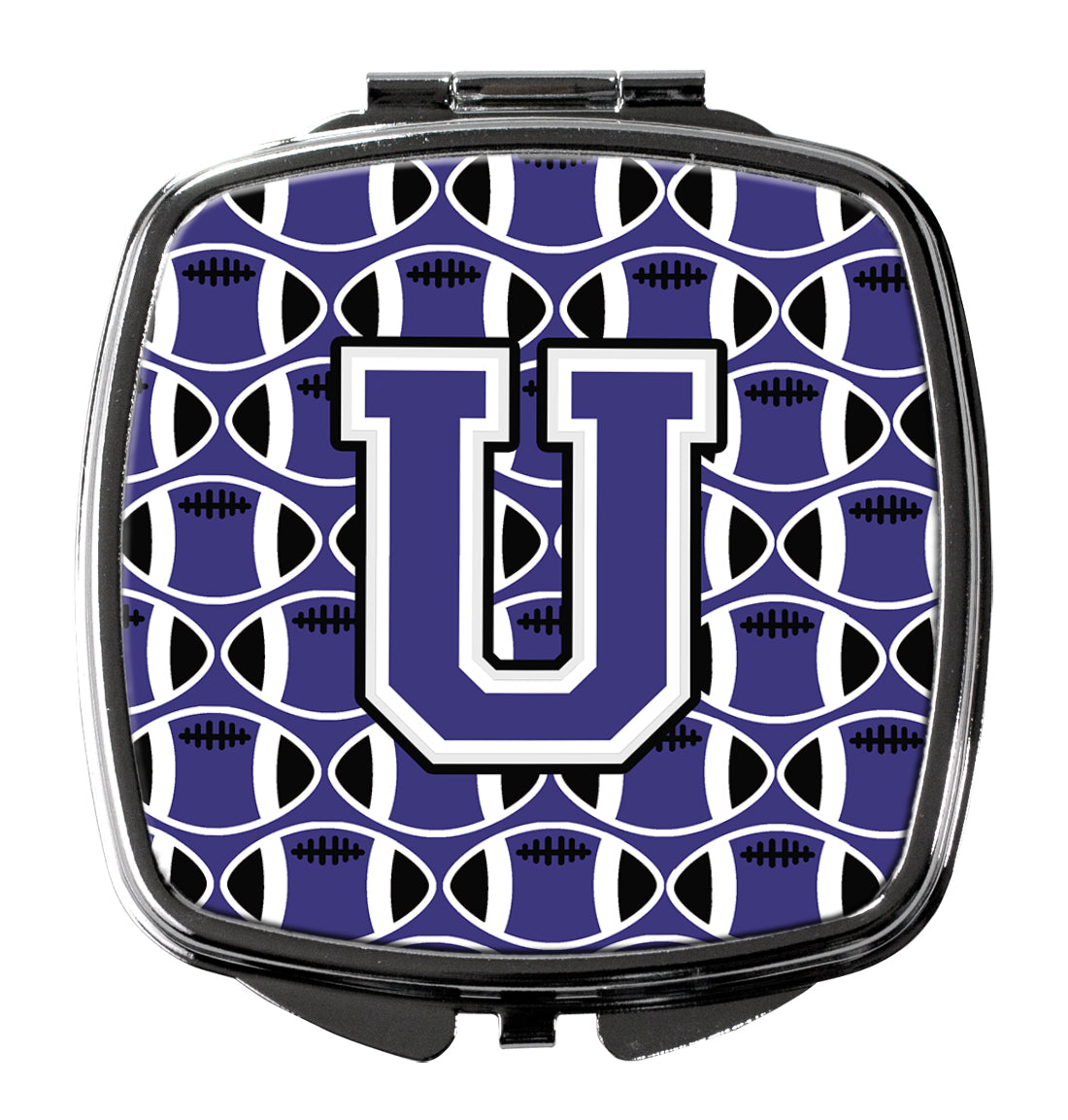 Letter U Football Purple and White Compact Mirror CJ1068-USCM  the-store.com.