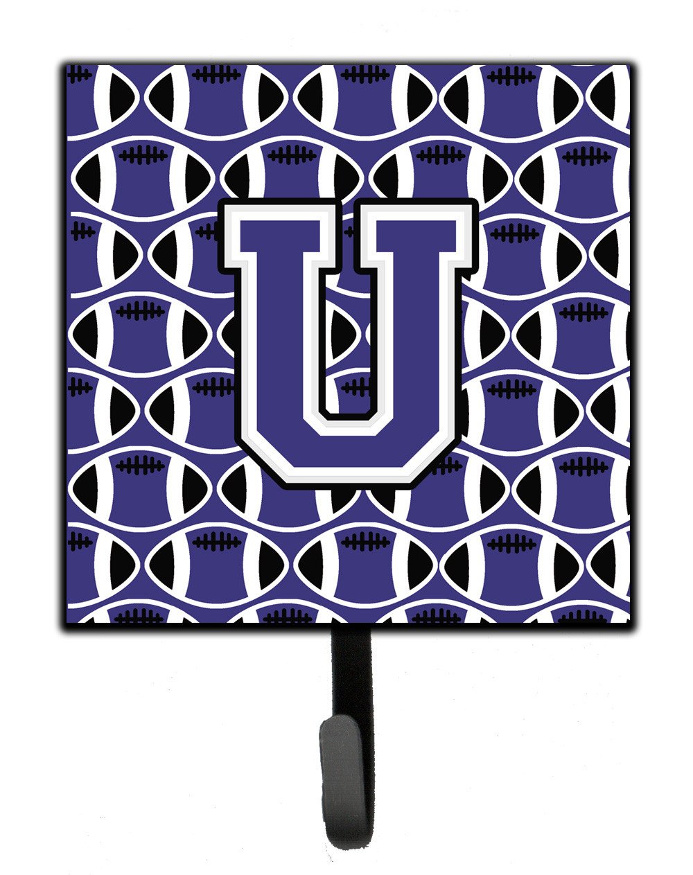 Letter U Football Purple and White Leash or Key Holder CJ1068-USH4 by Caroline's Treasures