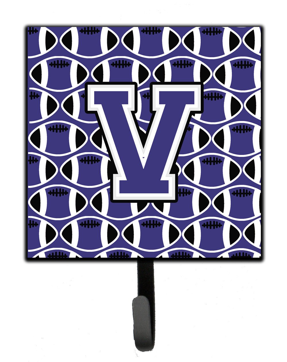 Letter V Football Purple and White Leash or Key Holder CJ1068-VSH4 by Caroline's Treasures