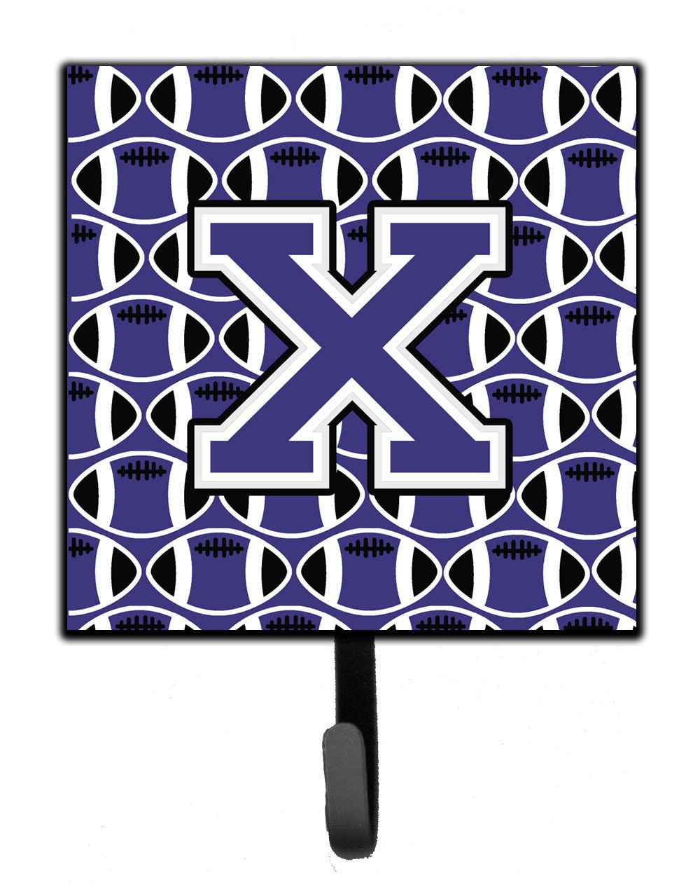 Letter X Football Purple and White Leash or Key Holder CJ1068-XSH4 by Caroline's Treasures