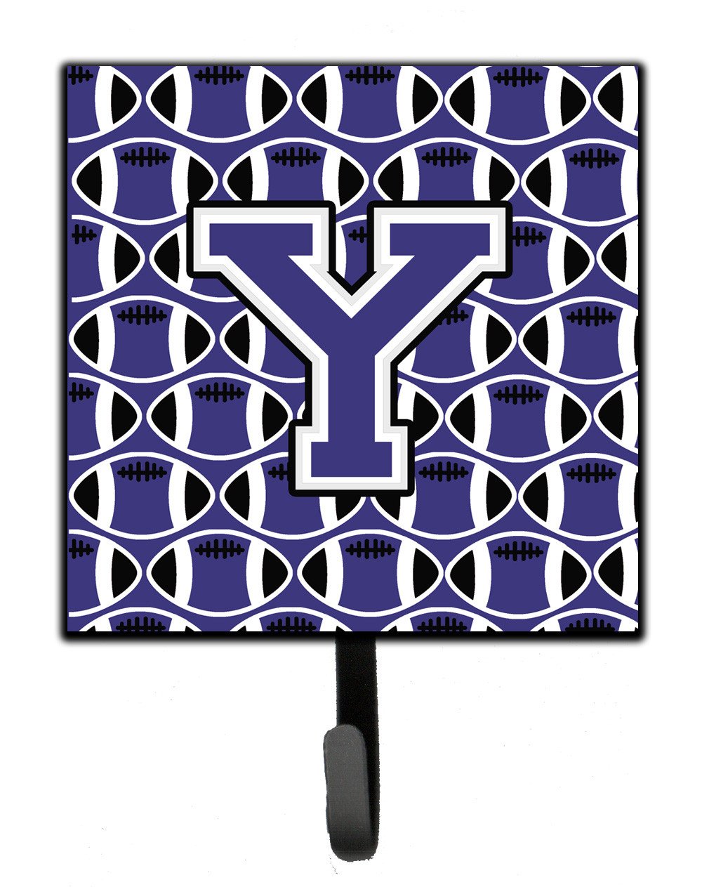 Letter Y Football Purple and White Leash or Key Holder CJ1068-YSH4 by Caroline&#39;s Treasures