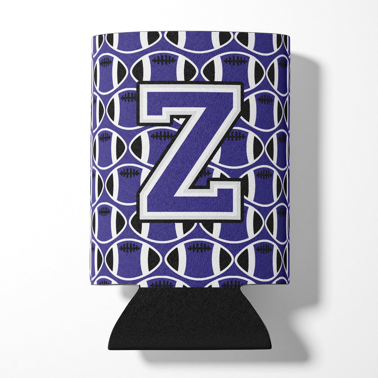 Letter Z Football Purple and White Can or Bottle Hugger CJ1068-ZCC.