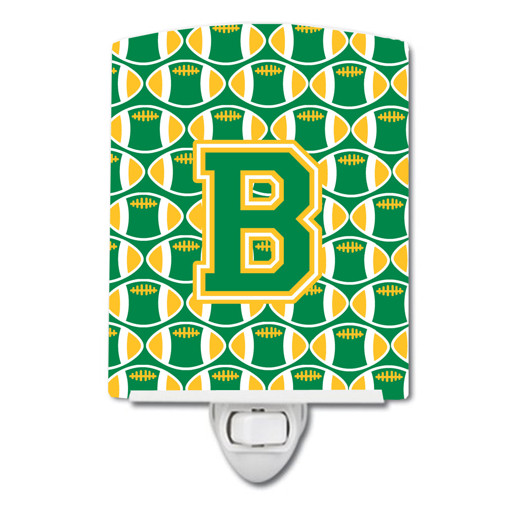 Letter B Football Green and Gold Ceramic Night Light CJ1069-BCNL - the-store.com