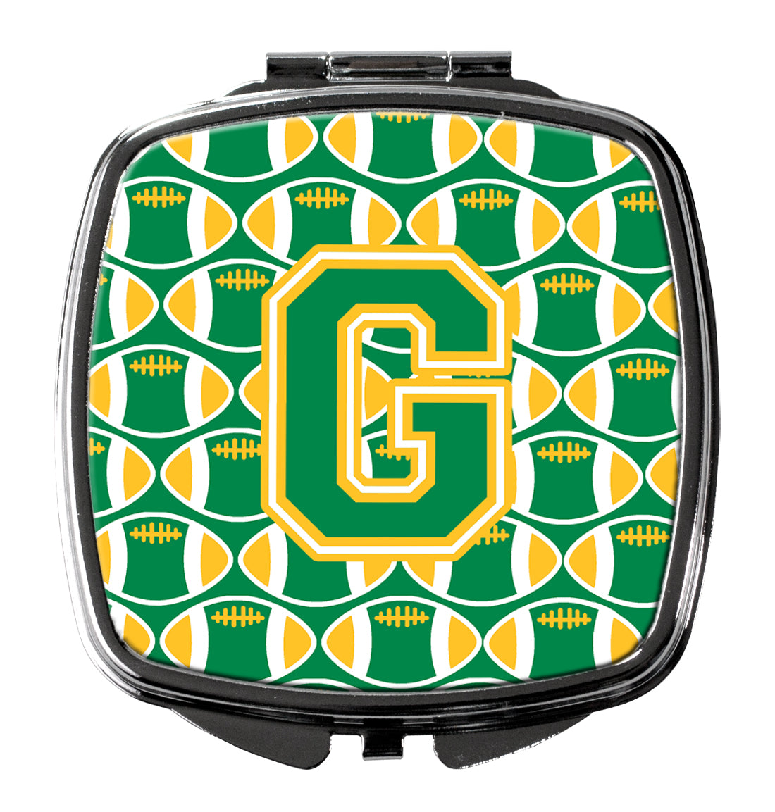 Letter G Football Green and Gold Compact Mirror CJ1069-GSCM  the-store.com.