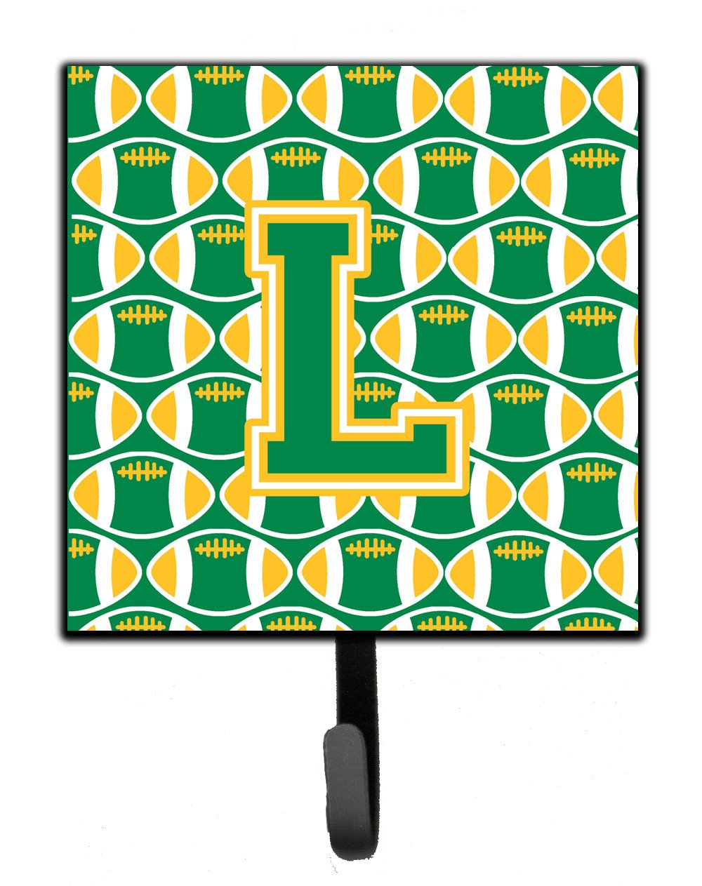 Letter L Football Green and Gold Leash or Key Holder CJ1069-LSH4 by Caroline&#39;s Treasures