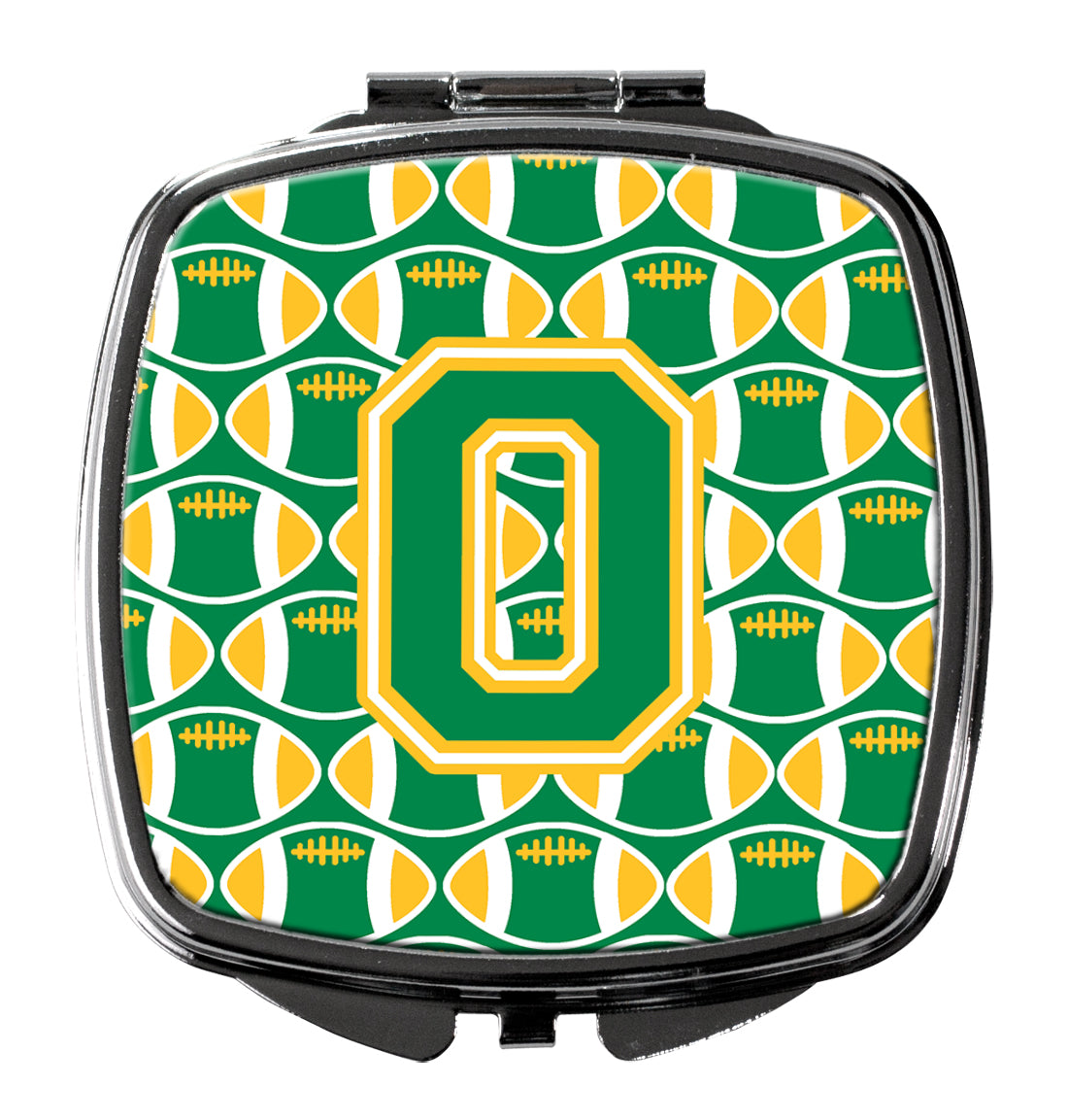 Letter O Football Green and Gold Compact Mirror CJ1069-OSCM  the-store.com.