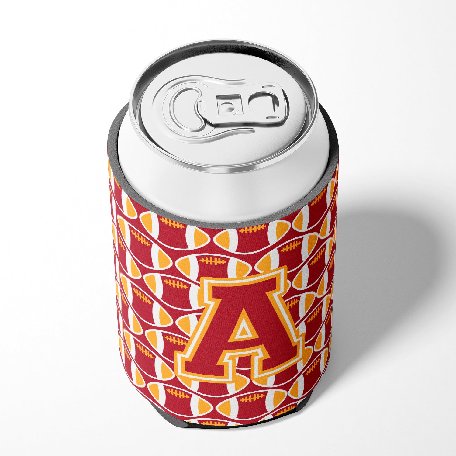 Letter A Football Cardinal and Gold Can or Bottle Hugger CJ1070-ACC.