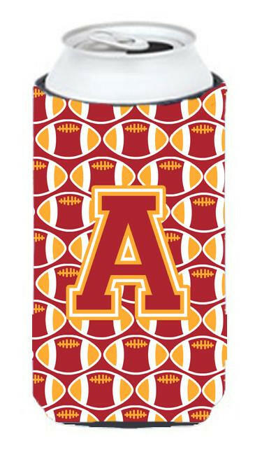 Letter A Football Cardinal and Gold Tall Boy Beverage Insulator Hugger CJ1070-ATBC by Caroline's Treasures