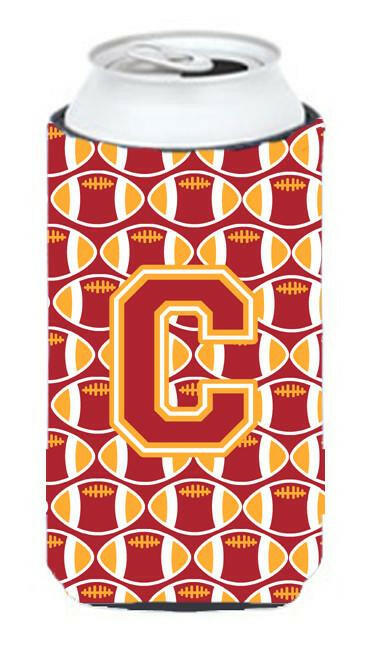 Letter C Football Cardinal and Gold Tall Boy Beverage Insulator Hugger CJ1070-CTBC by Caroline's Treasures