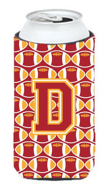 Letter D Football Cardinal and Gold Tall Boy Beverage Insulator Hugger CJ1070-DTBC by Caroline's Treasures