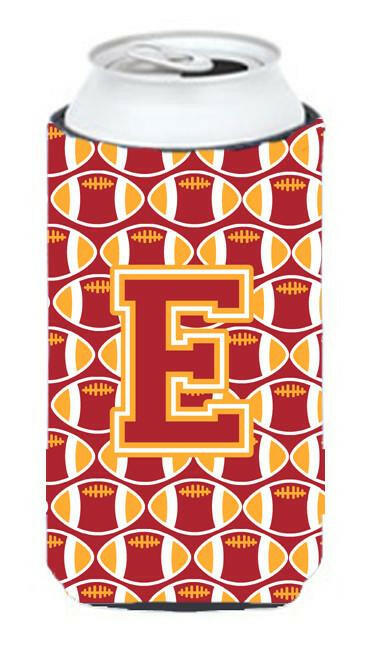 Letter E Football Cardinal and Gold Tall Boy Beverage Insulator Hugger CJ1070-ETBC by Caroline's Treasures