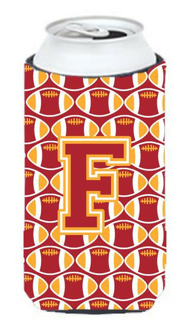 Letter F Football Cardinal and Gold Tall Boy Beverage Insulator Hugger CJ1070-FTBC by Caroline's Treasures