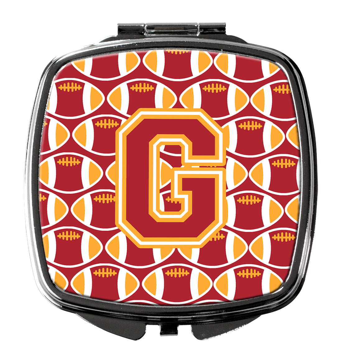 Letter G Football Cardinal and Gold Compact Mirror CJ1070-GSCM  the-store.com.