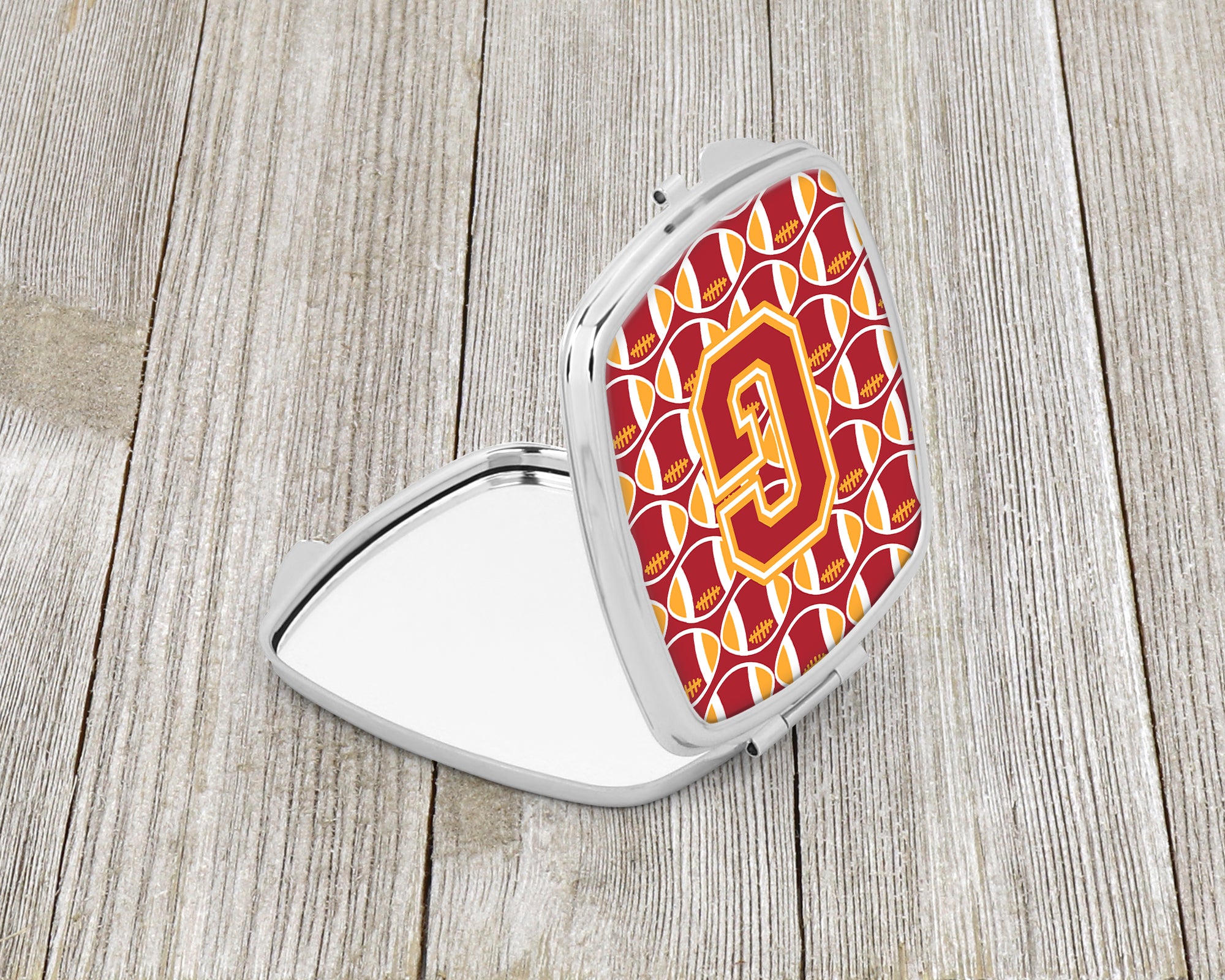 Letter G Football Cardinal and Gold Compact Mirror CJ1070-GSCM  the-store.com.