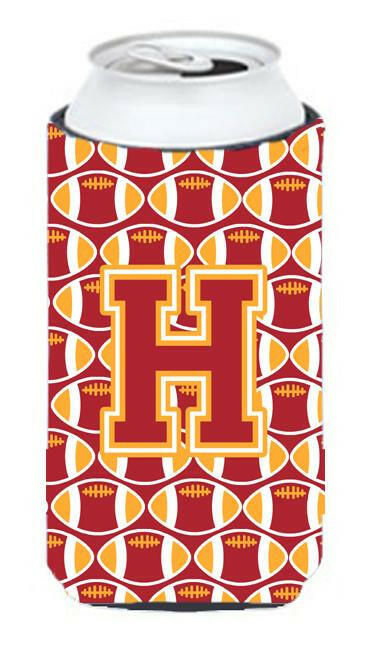 Letter H Football Cardinal and Gold Tall Boy Beverage Insulator Hugger CJ1070-HTBC by Caroline's Treasures