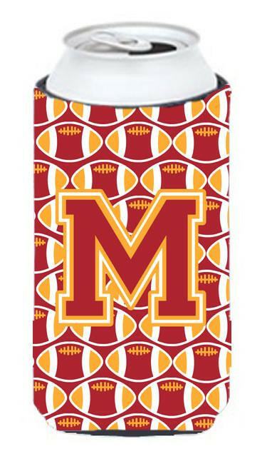 Letter M Football Cardinal and Gold Tall Boy Beverage Insulator Hugger CJ1070-MTBC by Caroline's Treasures