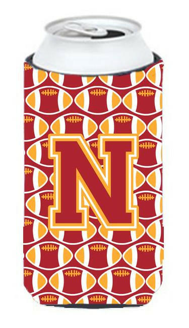 Letter N Football Cardinal and Gold Tall Boy Beverage Insulator Hugger CJ1070-NTBC by Caroline's Treasures