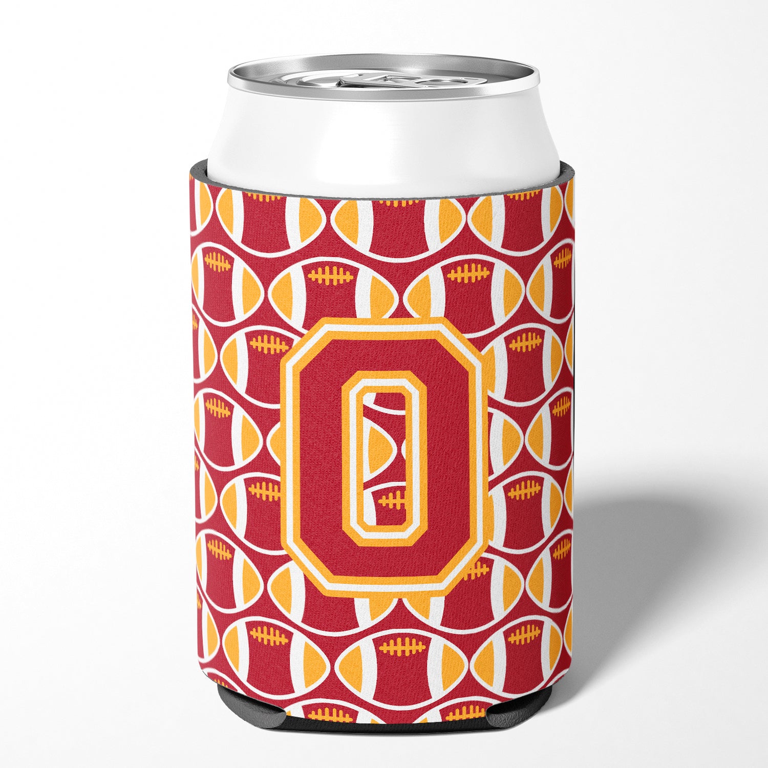 Letter O Football Cardinal and Gold Can or Bottle Hugger CJ1070-OCC.