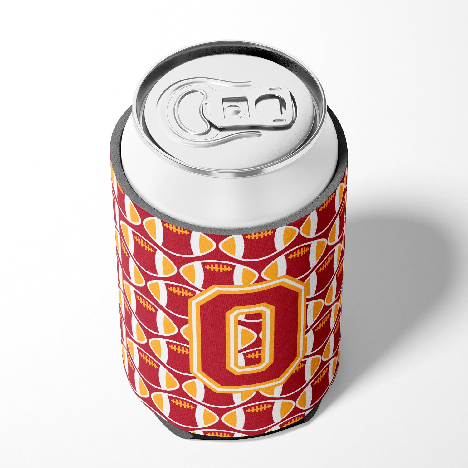 Letter O Football Cardinal and Gold Can or Bottle Hugger CJ1070-OCC.