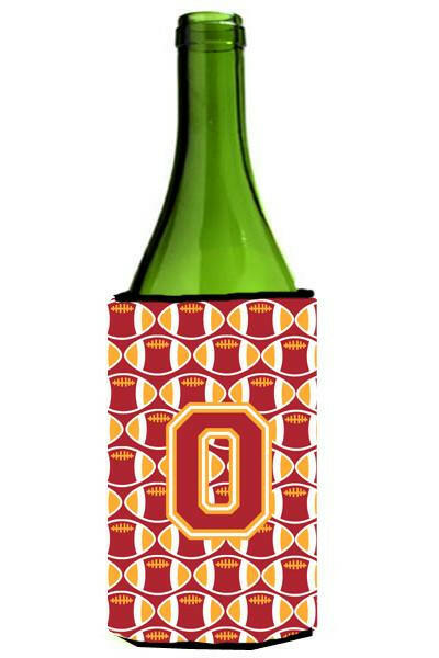 Letter O Football Cardinal and Gold Wine Bottle Beverage Insulator Hugger CJ1070-OLITERK by Caroline's Treasures