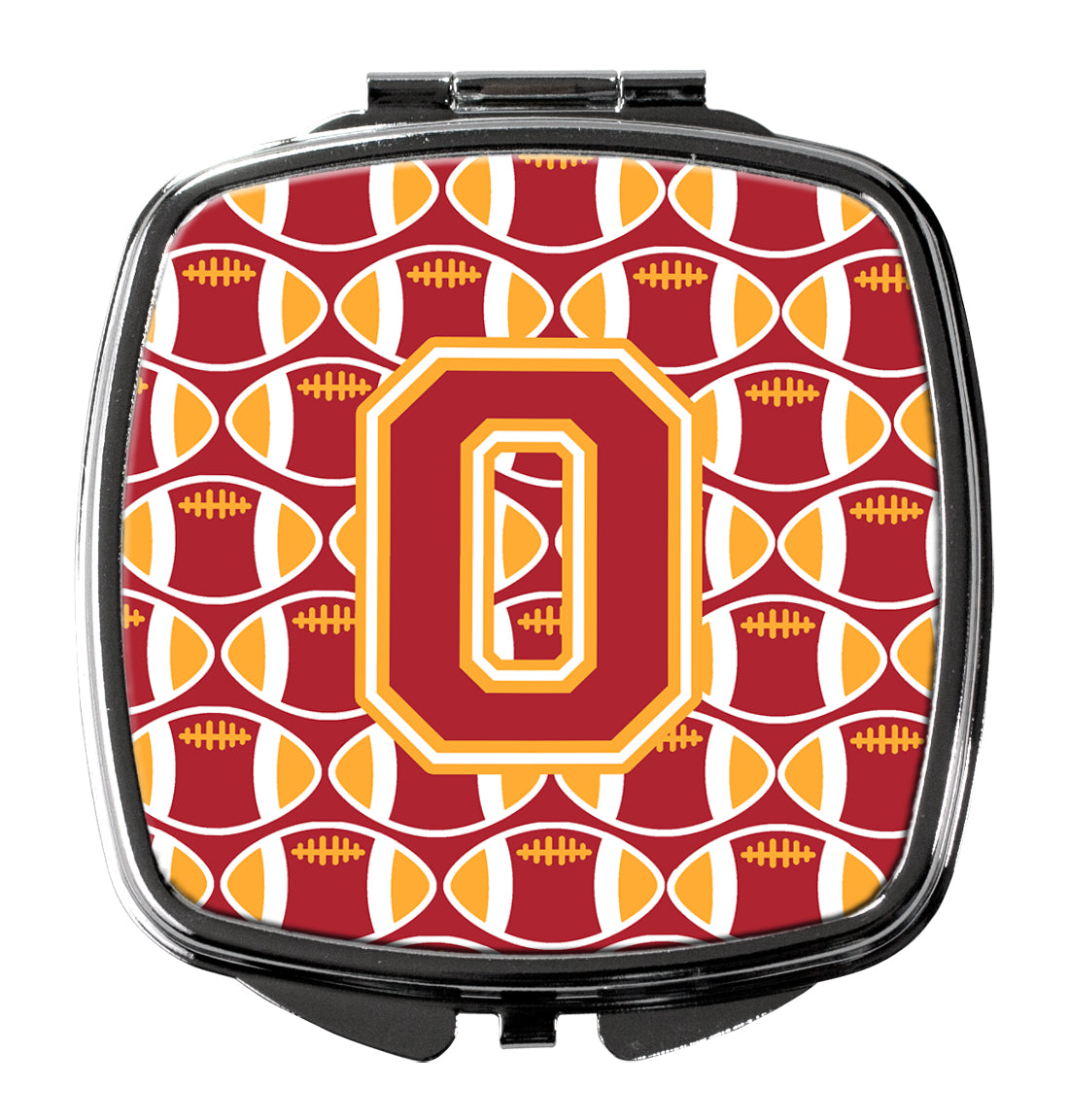 Letter O Football Cardinal and Gold Compact Mirror CJ1070-OSCM  the-store.com.