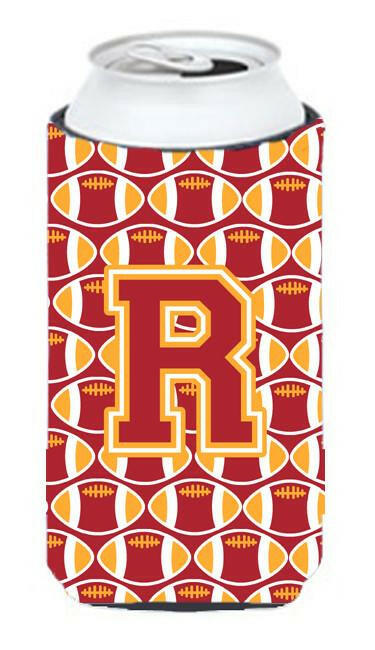 Letter R Football Cardinal and Gold Tall Boy Beverage Insulator Hugger CJ1070-RTBC by Caroline's Treasures