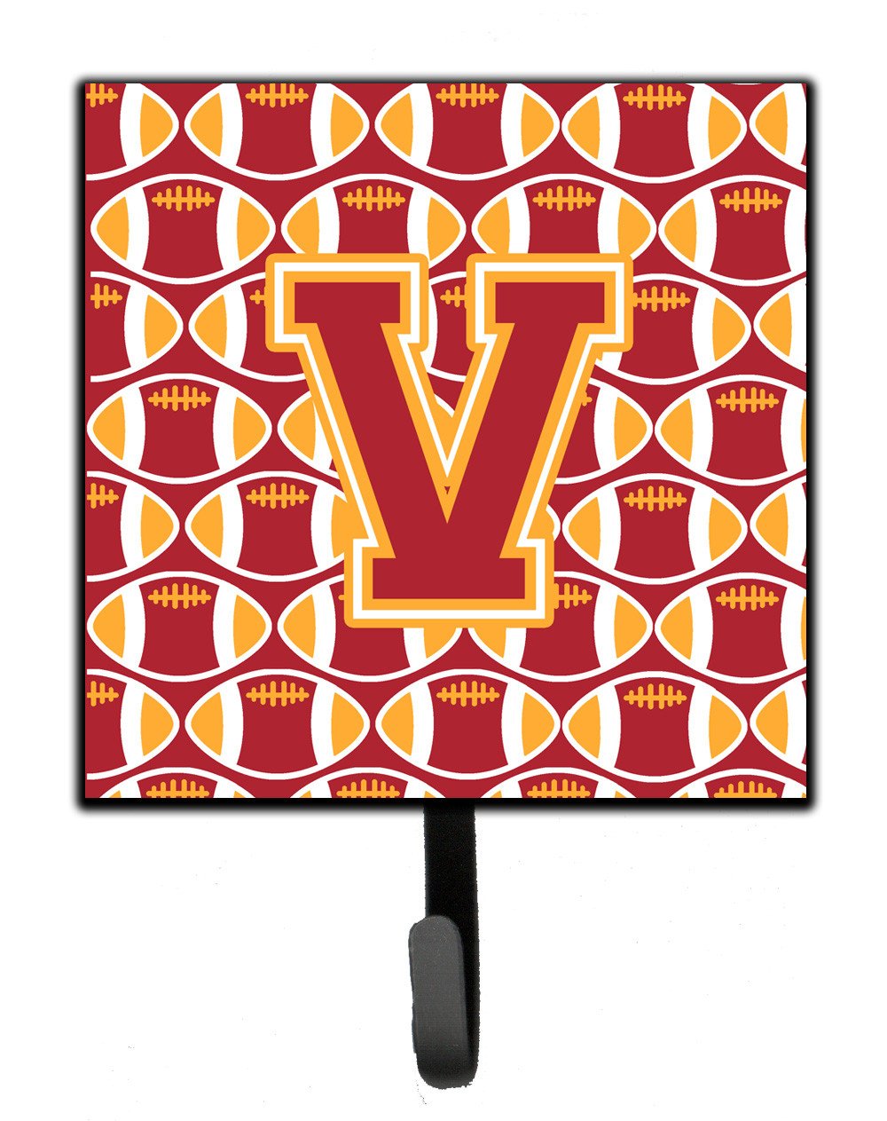 Letter V Football Cardinal and Gold Leash or Key Holder CJ1070-VSH4 by Caroline's Treasures