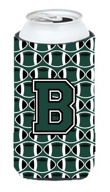 Letter B Football Green and White Tall Boy Beverage Insulator Hugger CJ1071-BTBC by Caroline's Treasures