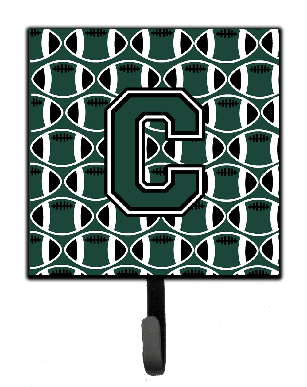 Letter C Football Green and White Leash or Key Holder CJ1071-CSH4 by Caroline's Treasures