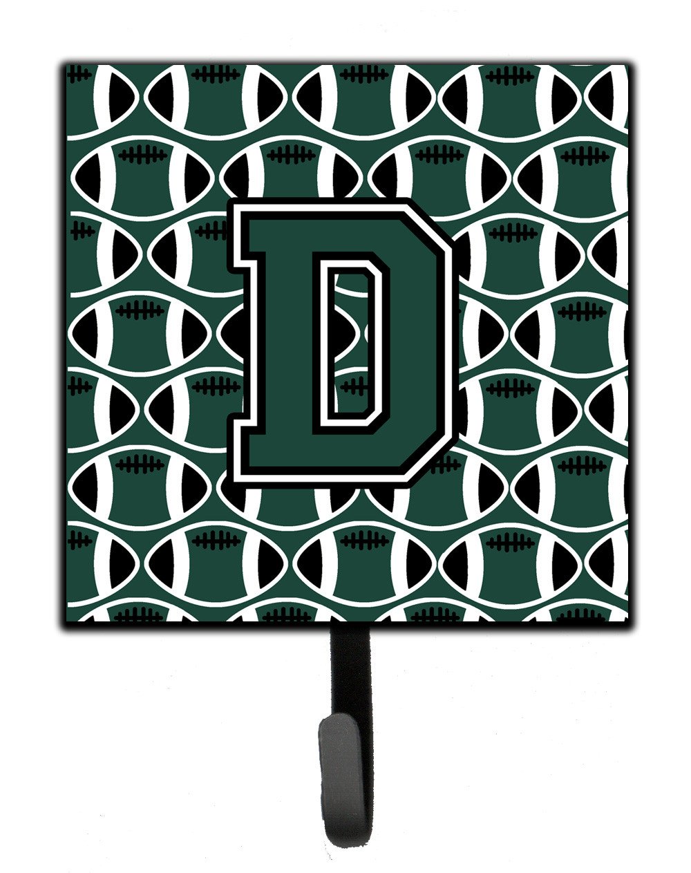 Letter D Football Green and White Leash or Key Holder CJ1071-DSH4 by Caroline's Treasures