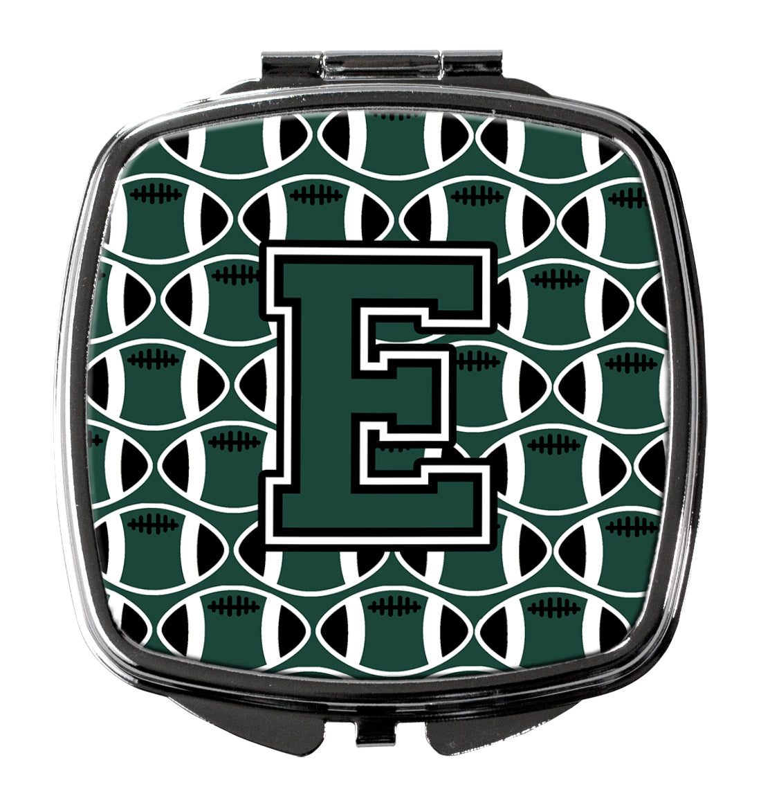 Letter E Football Green and White Compact Mirror CJ1071-ESCM  the-store.com.