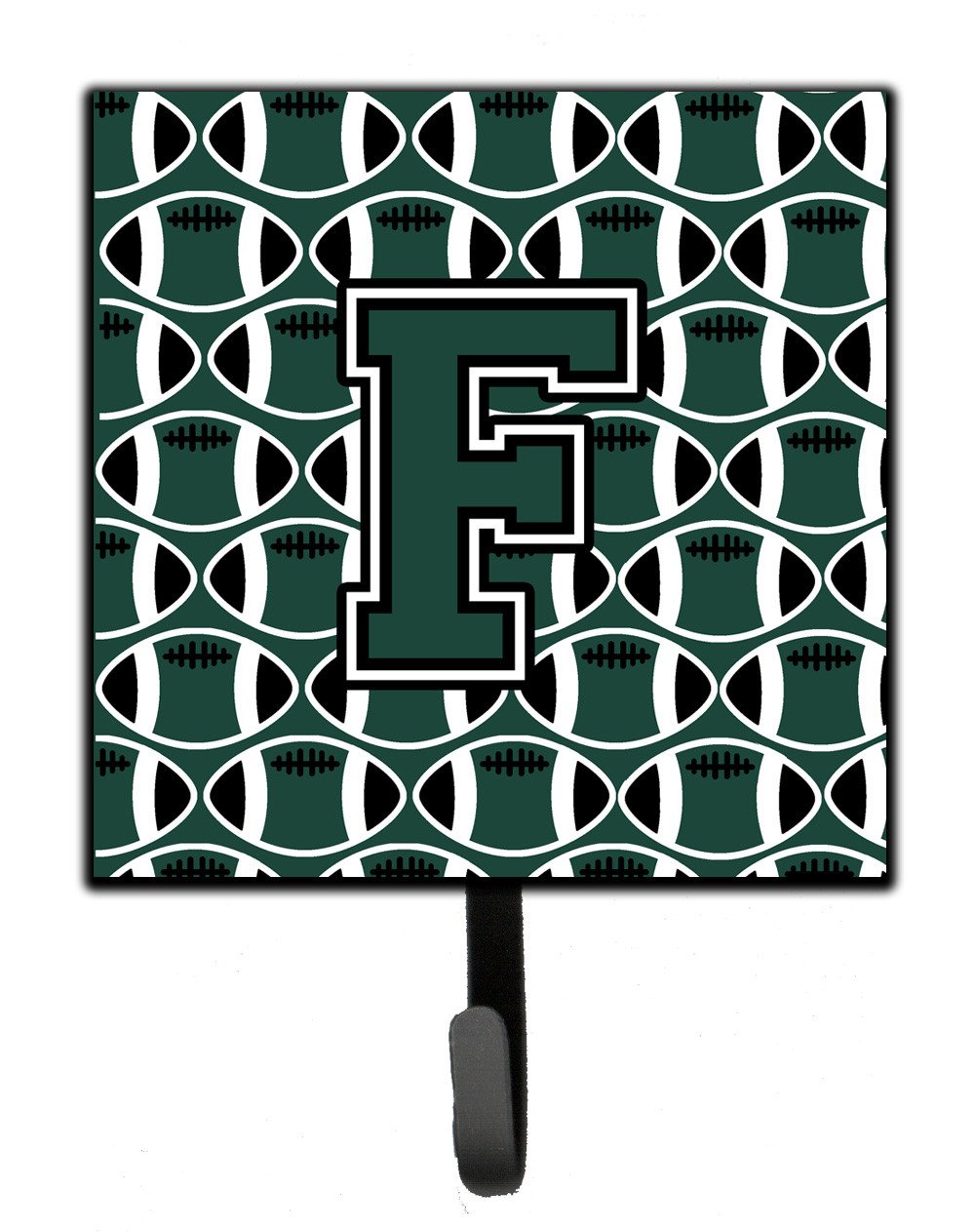 Letter F Football Green and White Leash or Key Holder CJ1071-FSH4 by Caroline&#39;s Treasures